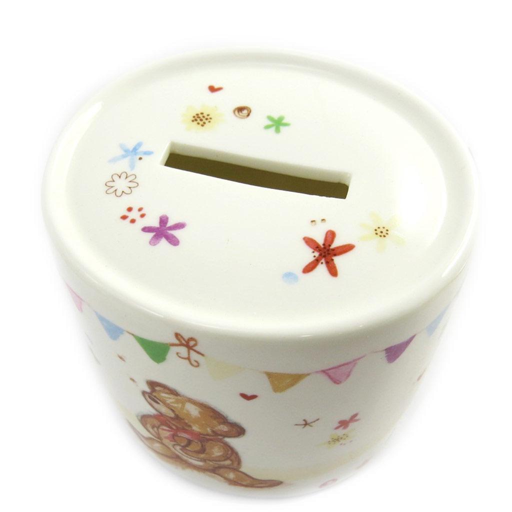 Les Trésors De Lily [L8884] - Фарфоровая копилка 'Teddy' цвета слоновой кости - 11x8 см