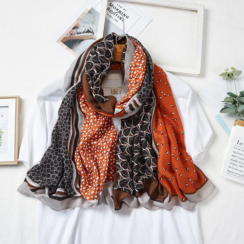 Cashew Dot Autumn and Winter New Scarf Female Warm Neck Long Beach Towel Sunscreen Imitation Cotton Shawl