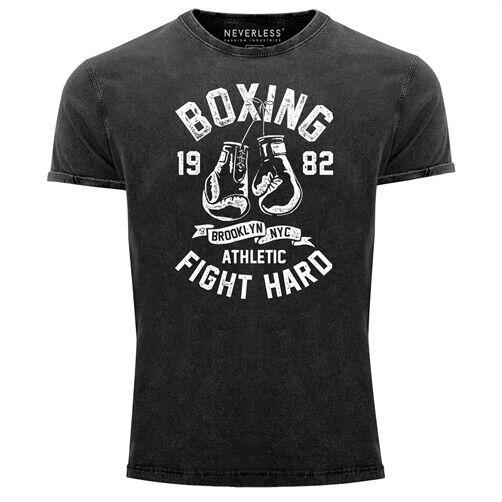 Винтажная футболка унисекс для бокса Boxing Fight Hard Brooklyn Nyc Retro Spor