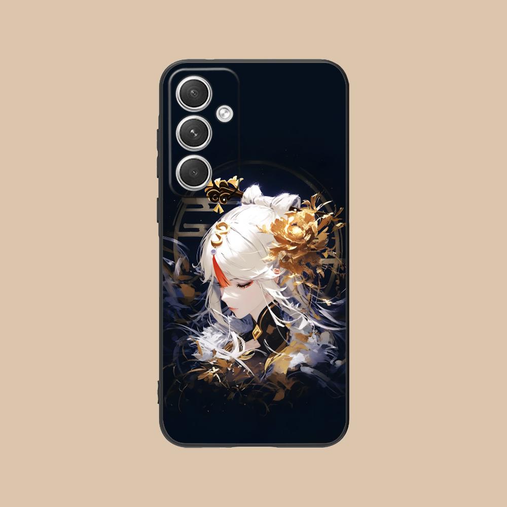 Игровой чехол GI Ningguang Матовый ТПУ для мобильного телефона Samsung Galaxy S26 S25 S24 S23 S22 S21 S20 Note20 Plus FE Ultra Цветной чехол