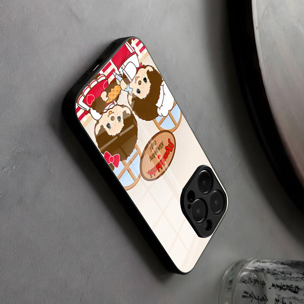 Cartoon M-Monchhichis Phone Case Glass For IPhone17 Air 16 15 17 14 Pro Max 13 12 11 X XS XR Plus For Samsung S Dirty Resistant