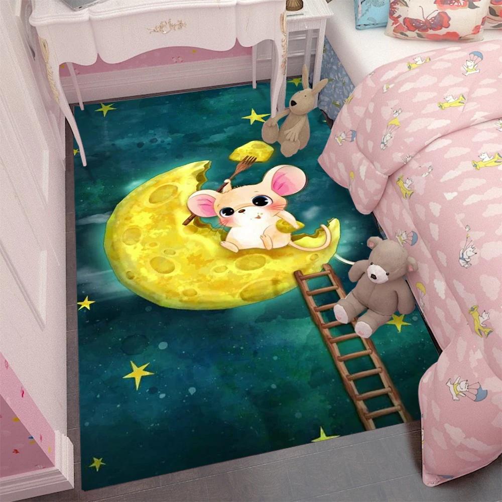 Little Bear Cartoon Rugs Children Bedroom Room Carpet  Carpets for Bed Room Washroom Floor Mat Decoration Maison