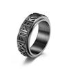 Nordic Viking Stainless Steel Rune Spinner Ring