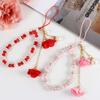 Accessories Flower Pendant Bracelet Mobile Phone Strap Lanyard Cell Phone Lanyard Wrist Straps