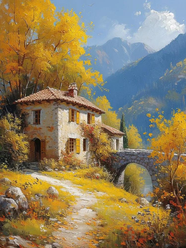 Сельский небольшой мостик цветочный пейзаж 5D Diy Алмазная картина крест вышивка алмазная мозаика вышивка домашний декор