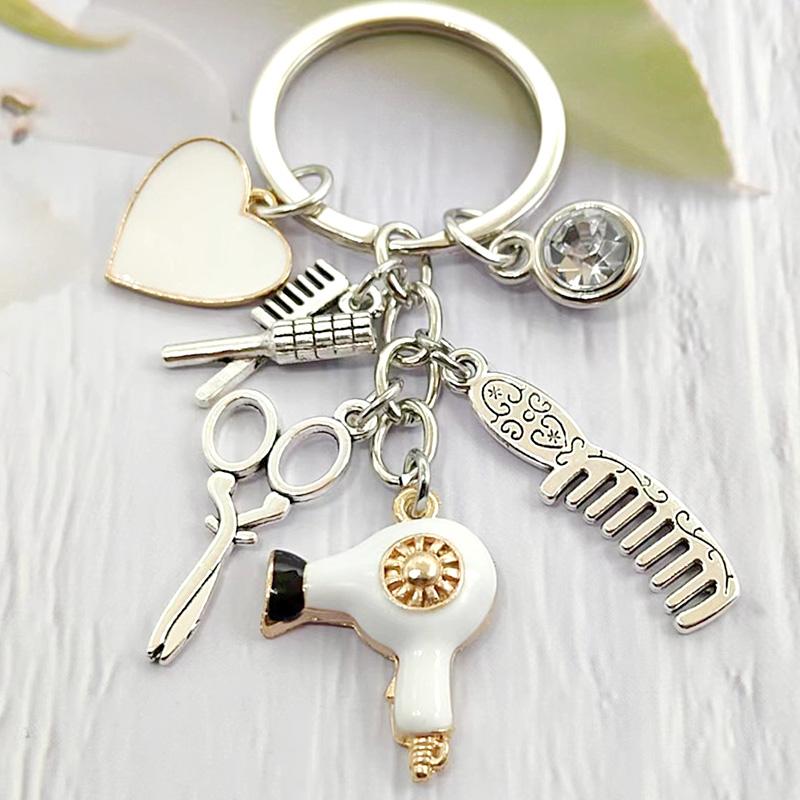 1PC Jewelry Charm Fashion Gift Hairstyle New Hairdressing Keychain Tassel Scissors Dryer