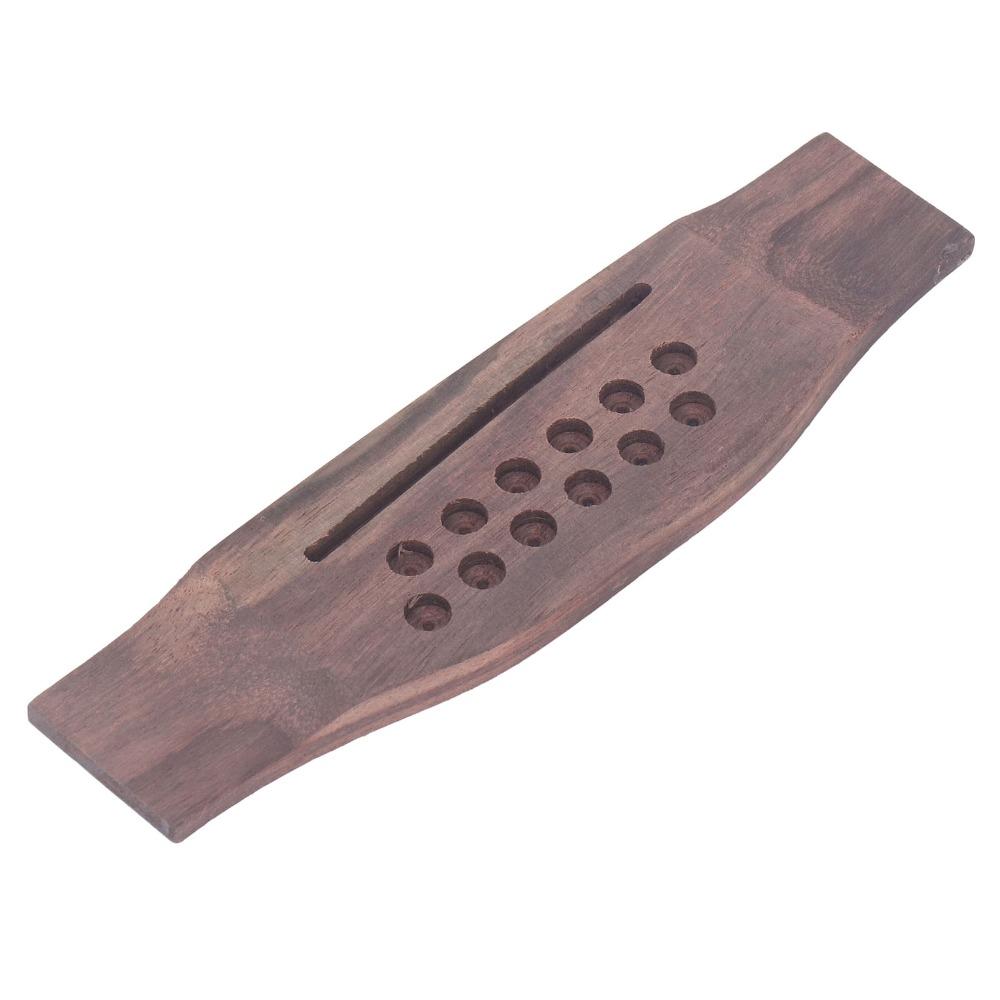 Wood Color Guitar Bridge Replacement Slotted Rosewood Saddle Bridge 12 String Acoustic Guitars