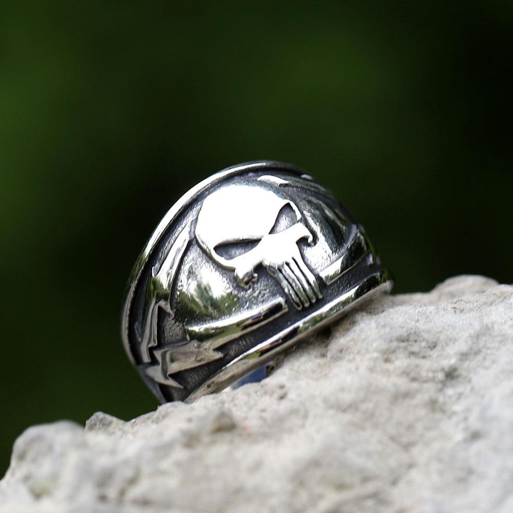 NEW Men's 316L stainless-steel rings Punisher skeleton mask Vintage ring for teens FASHION Jewelry Gifts free shipping