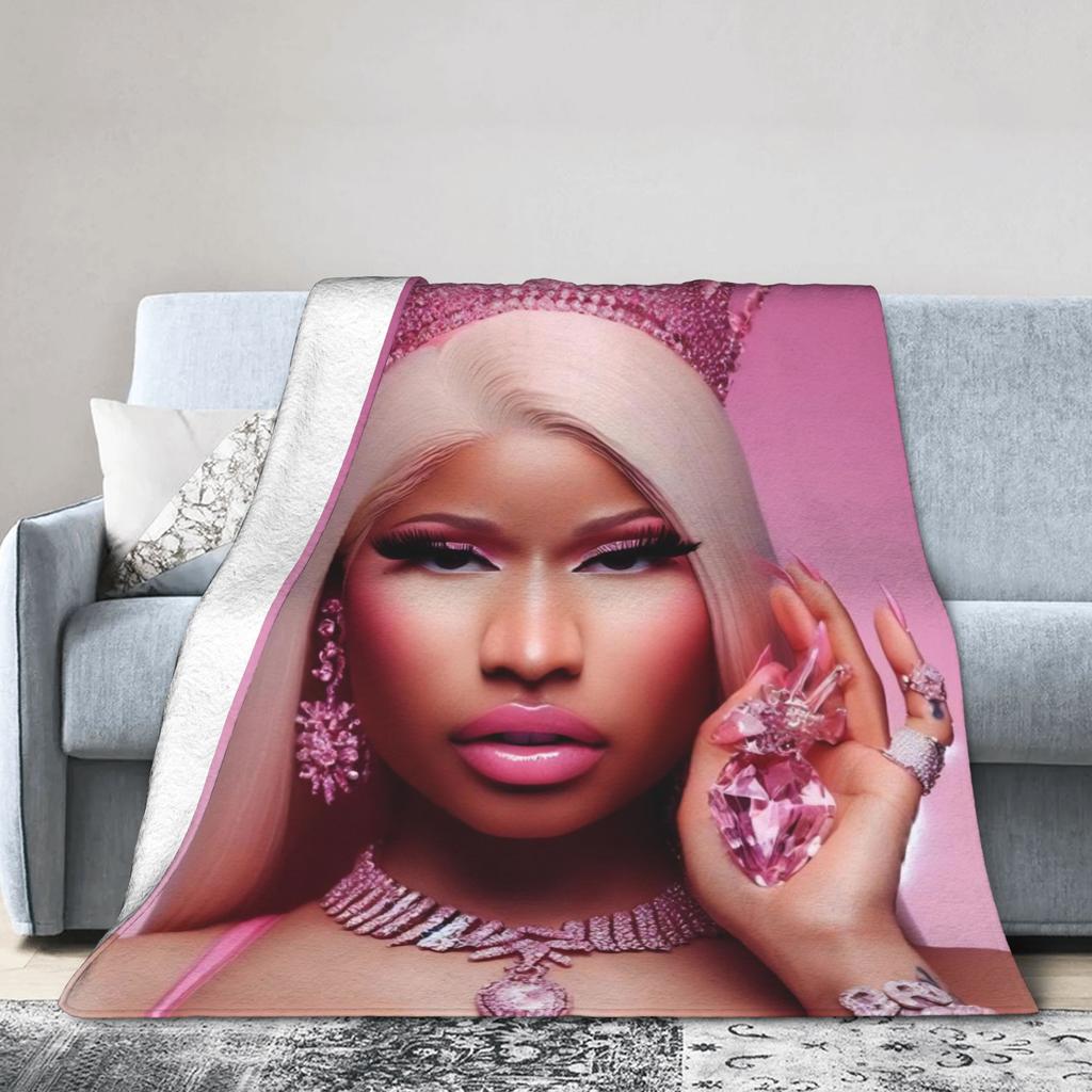 Пледы Nicki Minaj Флисовые с принтом Дышащие Супертеплые Пледы для дома Путешествий Покрывала