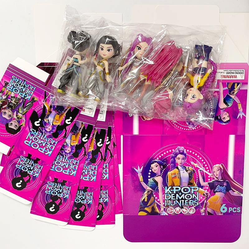 6 шт./набор K-pop Фигурка Охотники на демонов Модель Игрушка ПВХ Мультяшные Игровые Периферийные устройства Украшение для стола Коллекционные Фигурки Модель Игрушка для Ребенка