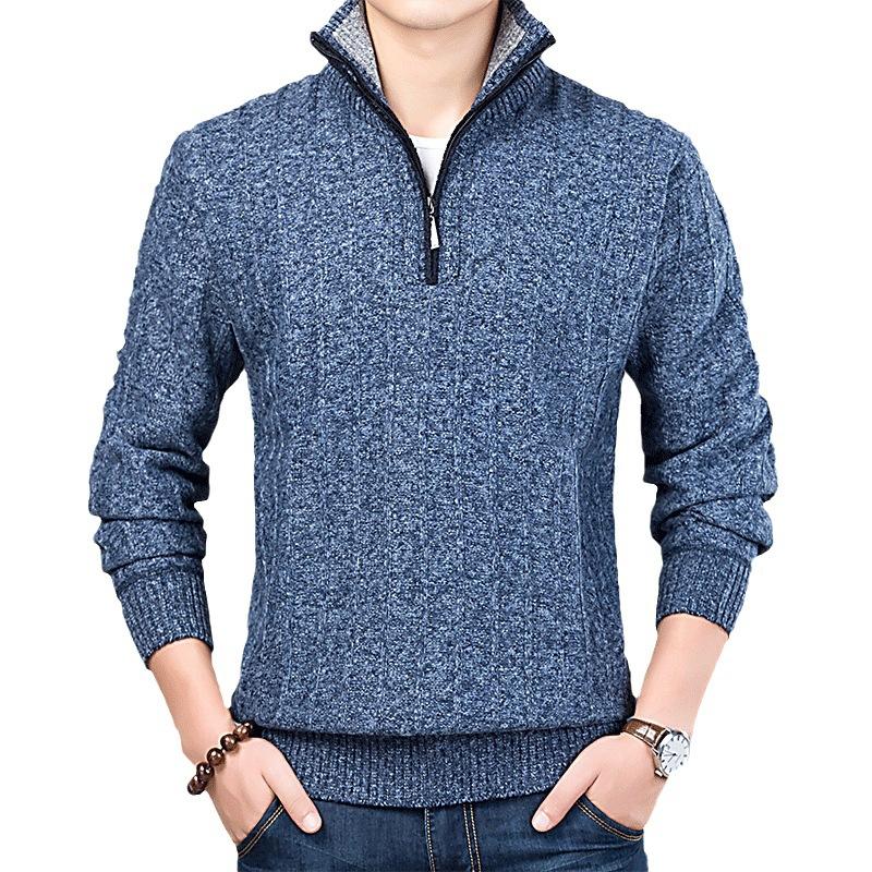 Men'S Comfortable, Simple, Fashionable And Atmospheric Semi-Turtleneck Design Light And Casual Solid Color Top