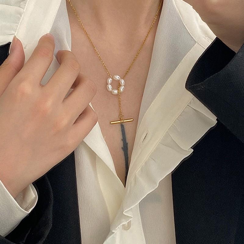 Простой темперамент Золотое колье-бини женское