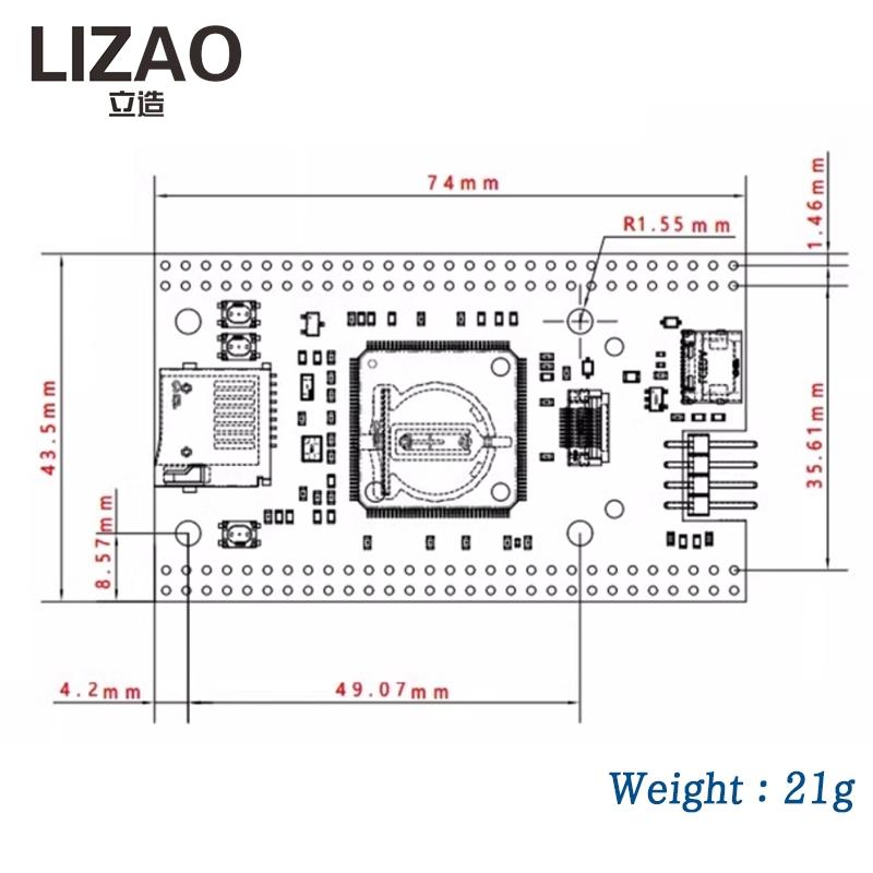 Плата разработки микроконтроллера LIZAO STM32F407ZGT6 с 1,54-дюймовым ЖК-экраном, USB Type-C, модуль для обучения