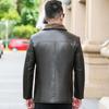 Winter New Middle-aged Sheepskin Jacket Buttoned Genuine Leather Jacket Men's Fur One-piece Plus Velvet Warm and Thickened Jacket