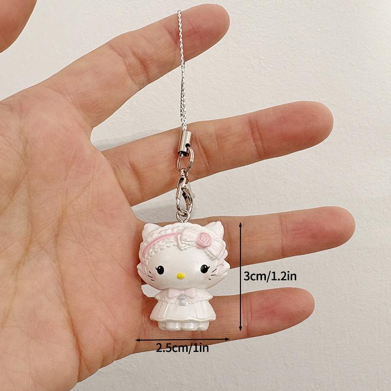 Милые Брелоки KT Cat Melody Kuromi Мультяшные Брелки Hello Kitty Шнурок для Мобильного Телефона Шармы для Девочек Цепочки для Телефона Аксессуары
