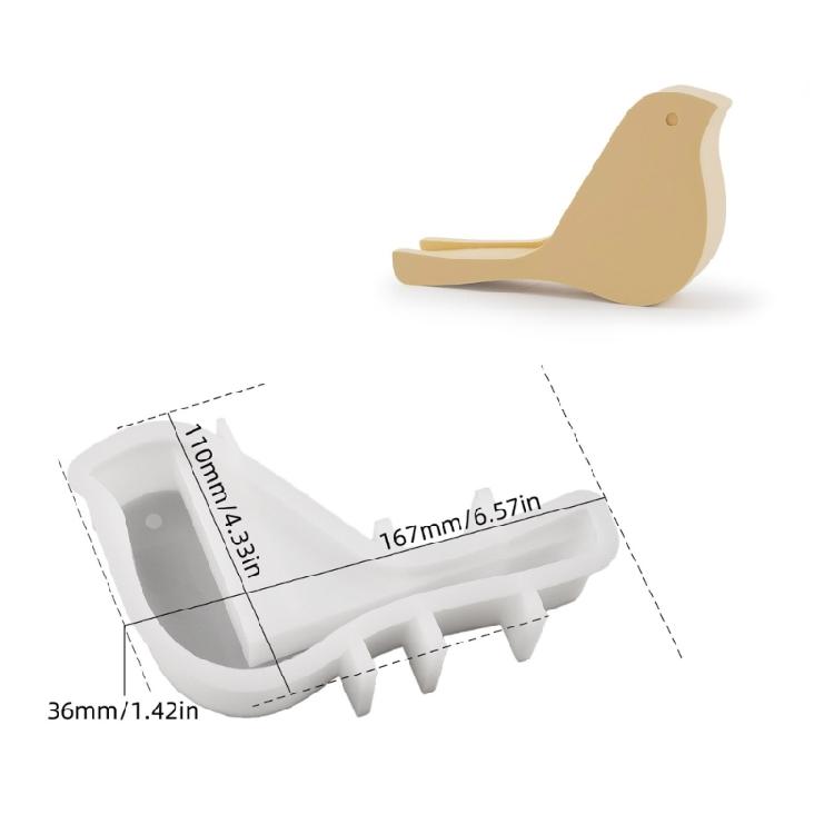 Artisanal Bird Card Holder Mold Cement Moulds for Resin Casting Safe Silicone Texture for Desk Decors Hand-Making Tool
