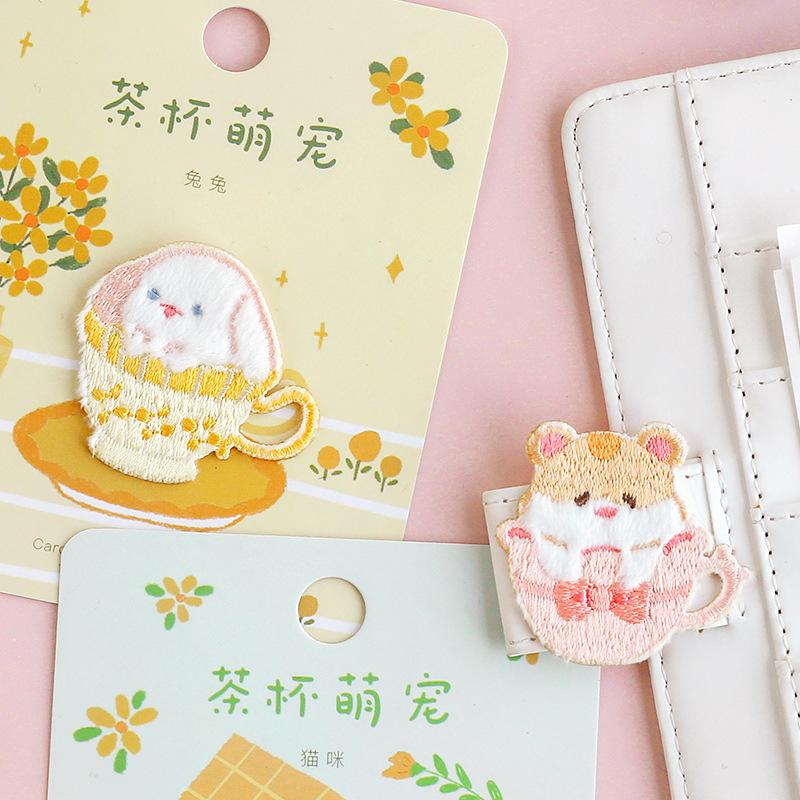 Чашка милый питомец вышивка наклейка одежда чехол для мобильного телефона блокнот сумка украшение наклейка одежда заплатка на дырку наклейка самоклеящаяся