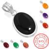 925 Sterling Silver Pendant Women Handmade Jewelry Valentine's Day Gift Amber Amethyst Black Onyx Carnelian Garnet Quartz Green Onyx Gold Stone