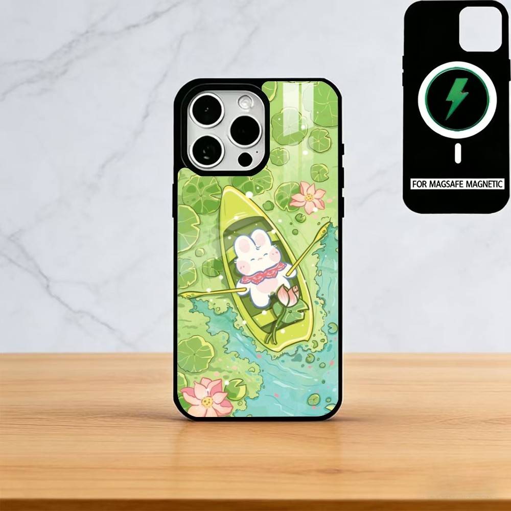 Милый Чехол-Кролик Для iPhone17,16,15,14,13,12,11 Plus,Pro Магнитный Для Magsafe Беспроводной Зарядки