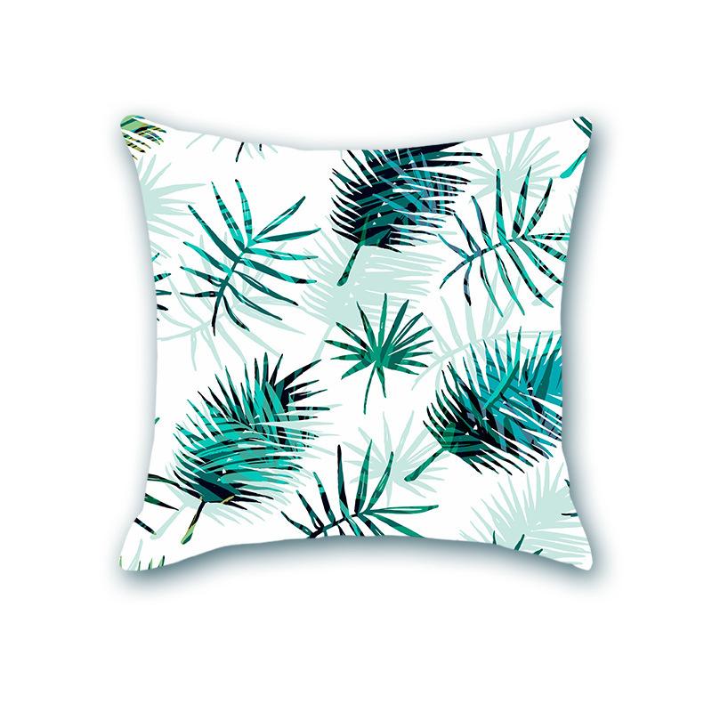 New Plant Print Decorative Imitation Super Soft Pillow Case Nordic Floral Sofa Office Bedside Cushion Cover