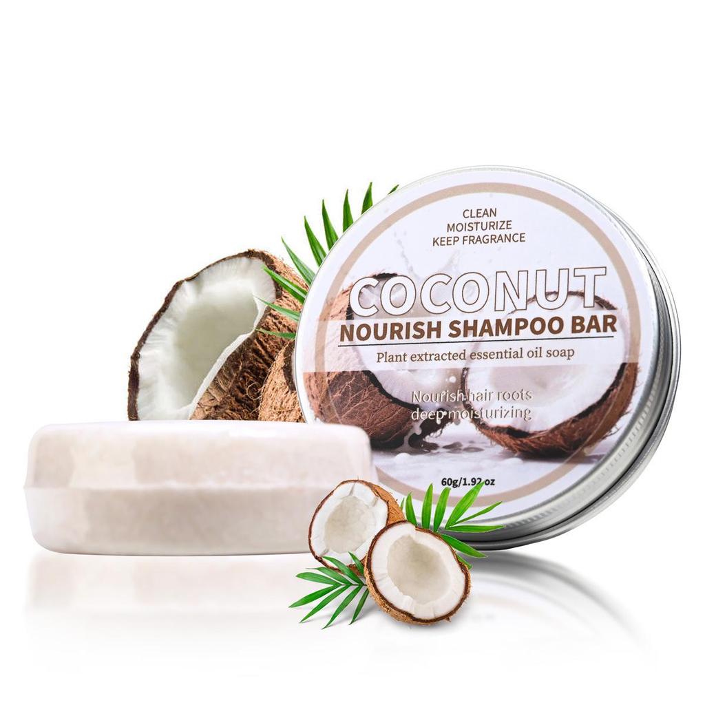 Coconut & He Shou Wu Ginseng Bamboo Charcoal Shampoo Soap with Essential Oils & Cypress Leaf