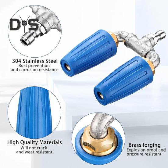 Турбофорсунка с вращением на 360 градусов, 4-6 галлонов в минуту, 4000 фунтов на кв. дюйм, простая в установке, быстроразъемная, двойная турбофорсунка, аксессуары для мойки высокого давления