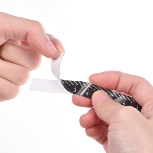 uxcell Sticky Workbench Ruler, Workbench Fabric Measuring Stickers, PVC Straight Track Measuring Tape, 30cm Left-Right Surveying Tape, Black, Pack of