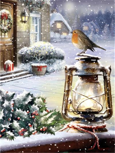 5D DIY Алмазная картина Рождественский подарок Птица Снег Дерево Вышивка крестом Полная дрель Квадратная вышивка Мозаика Зимняя картина Домашний декор