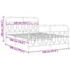 VidaXL Cadre de lit métal sans matelas et pied de lit blanc 140x190 cm 377184