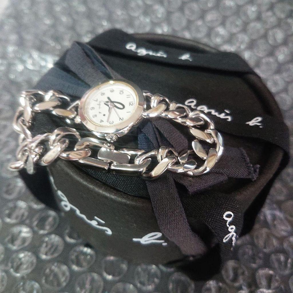 [USED] agnes.b V401 agnes.b. quartz watch, glossy silver