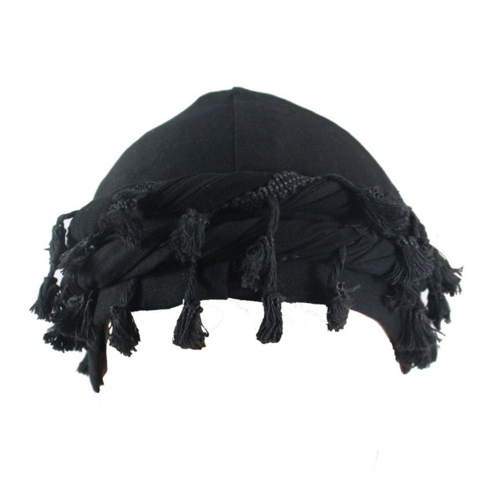 Tassel Men Braid Hat Burr Trim Head Wraps Solid Twisted Tail Hat Hiking