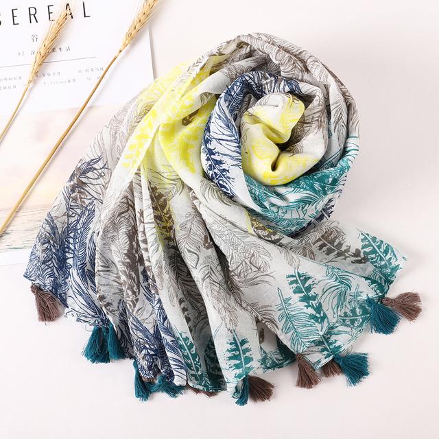 Брендовый дизайнерский женский шарф, теплый принт, пляжный саронг, шали, роскошные хлопковые и льняные банданы, мусульманский хиджаб, женские шарфы с кисточками, парео