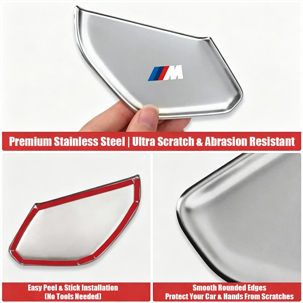 BBJA8 Car Inner Door Handle Bowl Metal Protective Sticker Anti-Scratch Trim Cover Accessories For BMW 3 5 series X1 X2 iX1 X5 X6 X7 M2