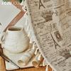 1 шт. LOZUJOJU Ins Style Vintage с принтом Эйфелевой башни, прочные полузатемняющие шторы с кисточками для окон, балкона, спальни, гостиной, домашнего декора