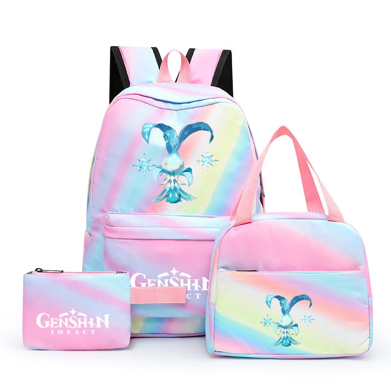 3Pcs/set Anime Girl Backpack Set School Students Kawaii Back To School Backpack Boy Children Lunch Bags Pencil Box