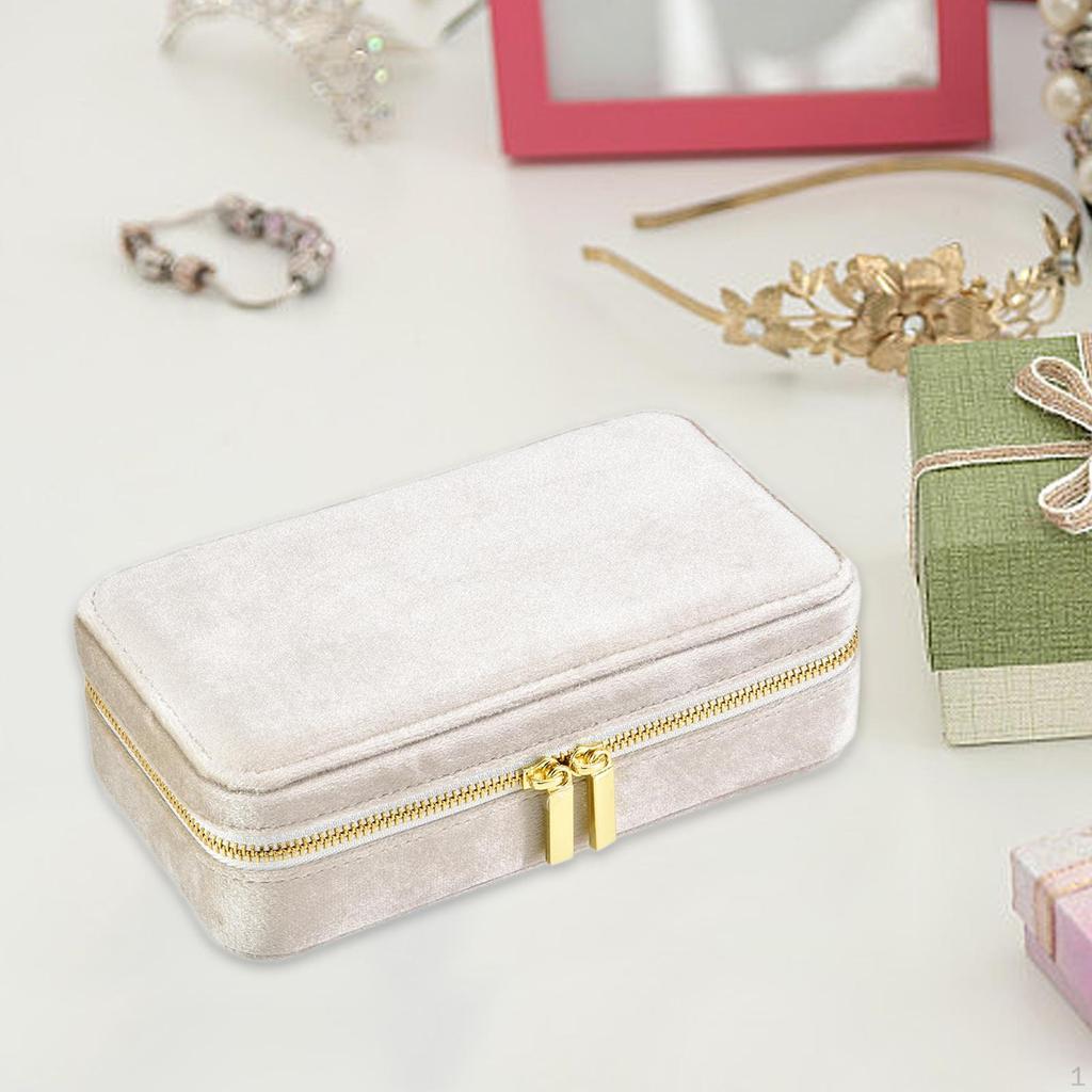 Velvet Jewelry Box Mini Earrings Holder Beautiful Rings Organizer Storage for