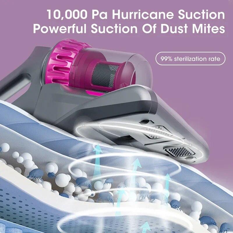 Беспроводной пылесос 3 в 1, удаление клещей, сильная УФ-стерилизация, чистка автомобиля от пыли, бытовой диван-кровать, одеяло, удаление клещей