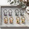 Zircon Inlaid Cross Lock Earrings - Stylish, Versatile Stainless Steel Pendant