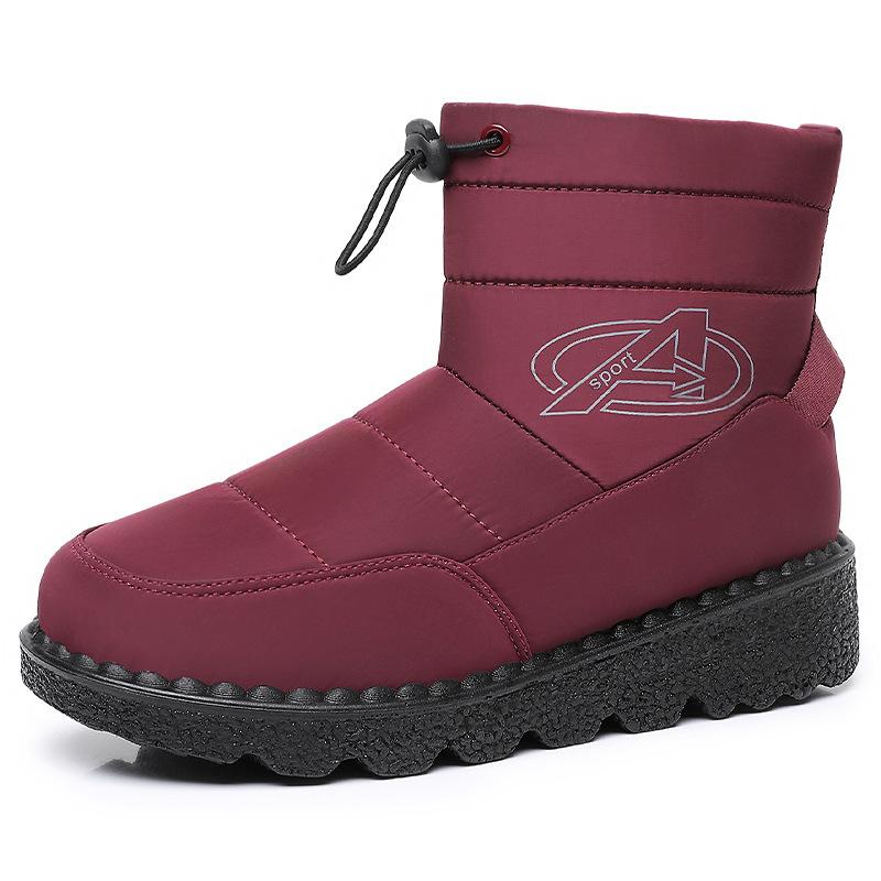 Женские хлопковые туфли полиуретановые сапоги высокие утепленные снегоступы теплые и удобные хлопковые сапоги с напуском утолщенные сапоги женщины