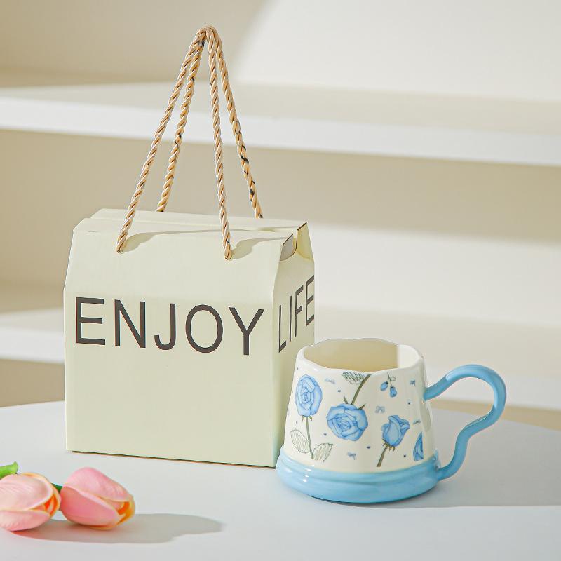 Souvenir Gifts Pastoral Style Single Cup Sunflower Ceramic Cup Household Set Mug Tulip Cup