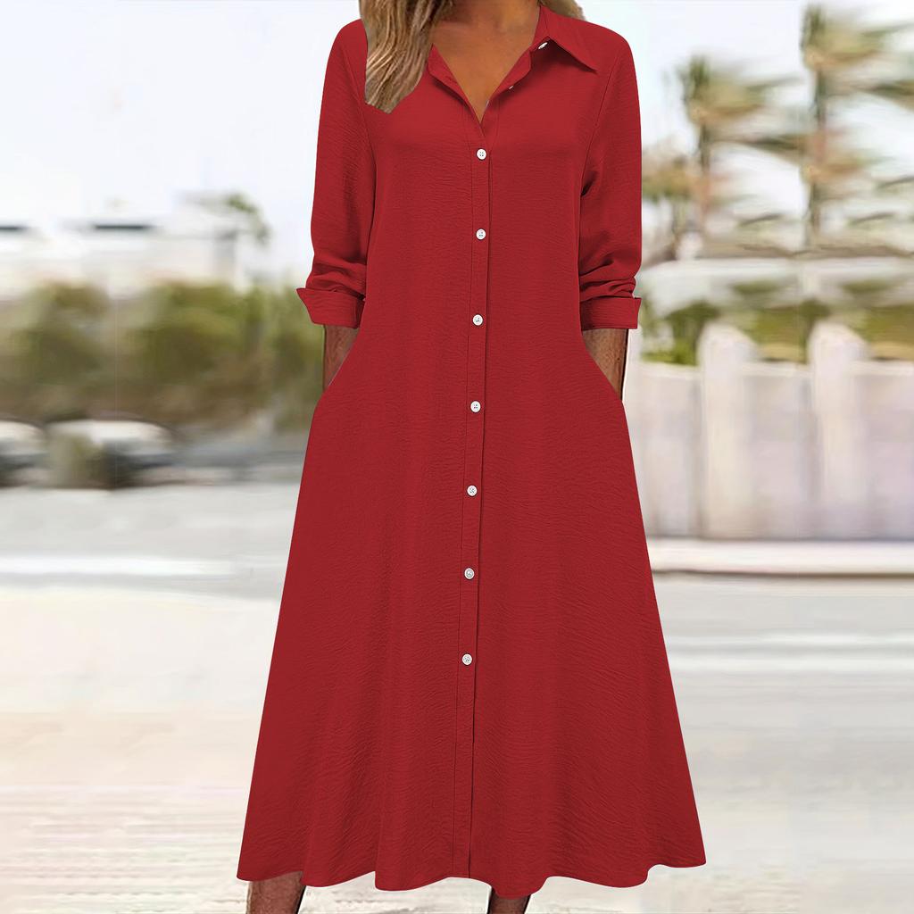 Women's Button Shirt Long-sleeved Fashionable Dress
