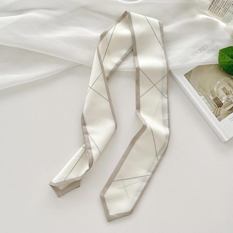 Long Silk Scarf, High-end New Versatile Hair Tie Streamer, Atmosphere Ribbon, Spring and Summer Decorative Scarf, Tied Bag Streamer