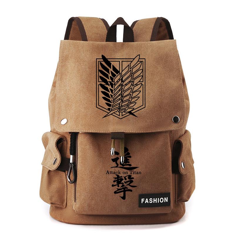 Атака титанов Крылья свободы аниме холст рюкзак для студентов