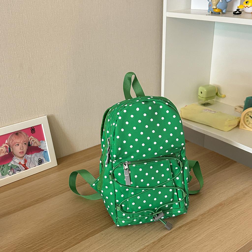Schoolbag New Polka Dot Drawstring Casual Backpack Lightweight Versatile High Look Fashion Foreign Travel Small Backpack
