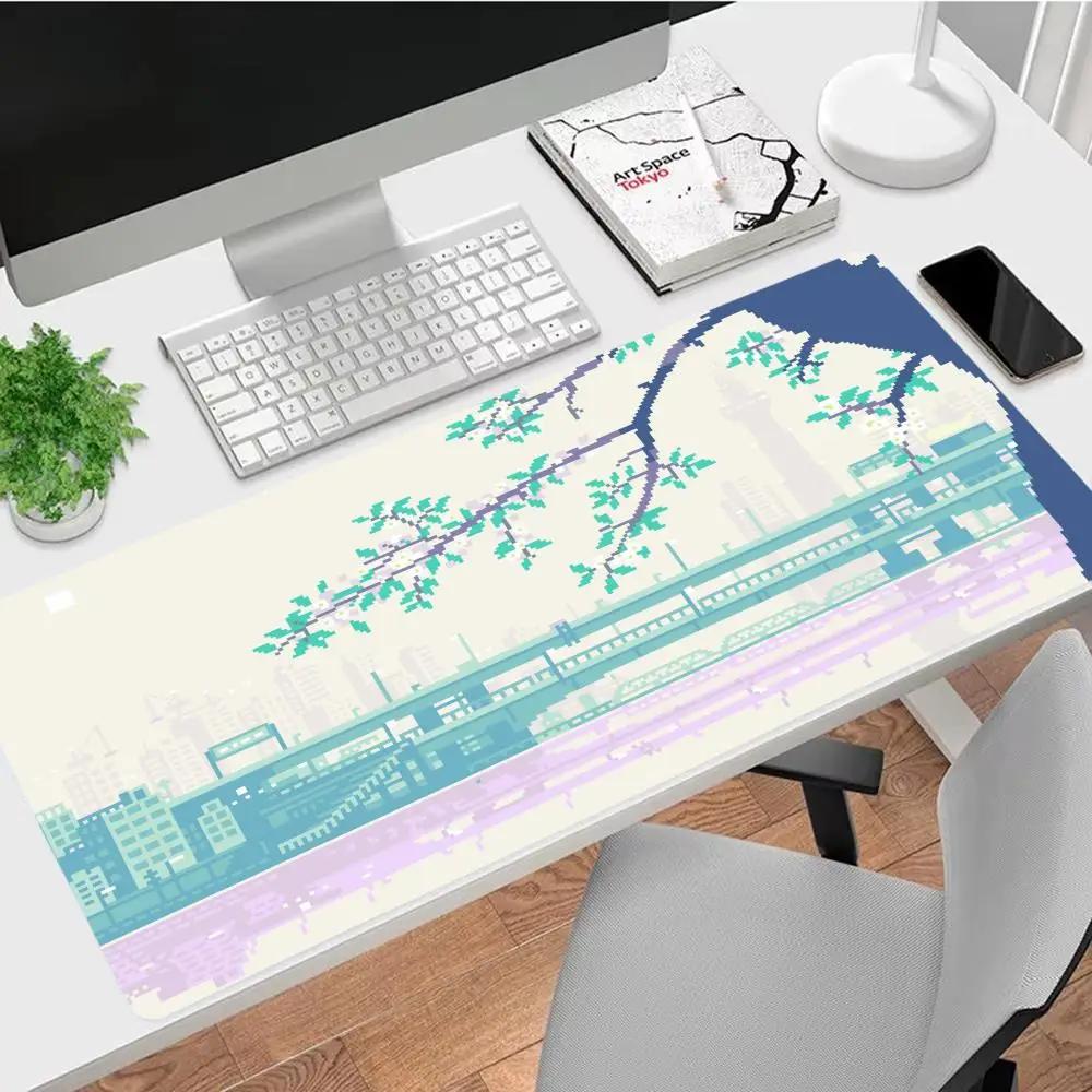 Pixel Drawing Mouse Pad Large Size XXL Rubber Keyboard Mouse Carpet Antislip Gamer Mouse Pad Laptop Home Office Mouse Blanket