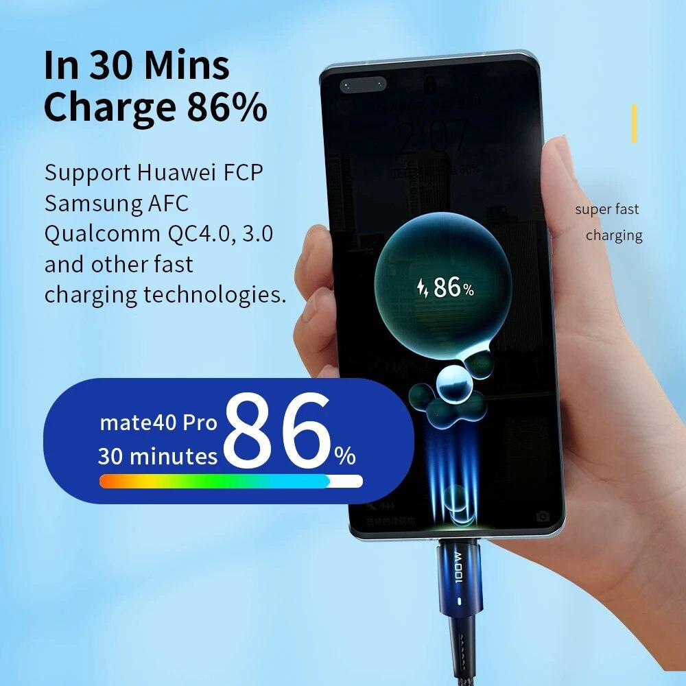 Essager Кабель USB C 100 Вт PD QC 4,0 3,0 Кабель USB типа C Кабель для быстрой зарядки Тип C для MacBook Pro Samsung Xiaomi Зарядный кабель