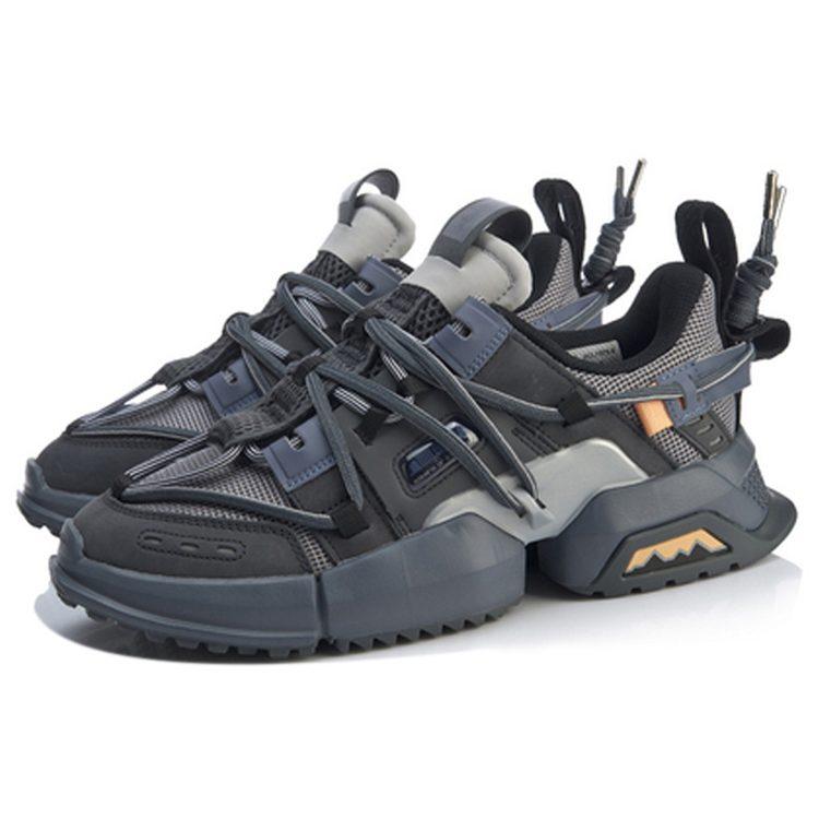 Li Ning Pan Gu Trek износостойкие дышащие низкие спортивные повседневные кроссовки мужские Снежно-серые AGLP075-6