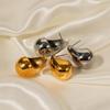 18K Gold Chubby Teardrop Titanium Steel Geometric Earrings for Women's Fashion