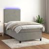 VidaXL Slat Bed Base with Mattress and LED, Upholstered Bed, Single Bed, Adult Bed for Interior Bedroom, 3135981