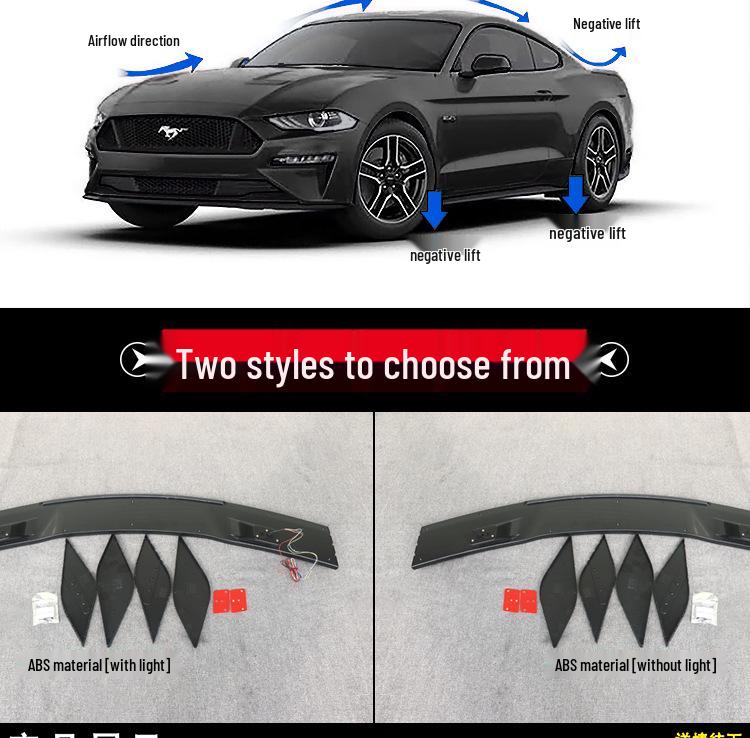 Модификация спойлера багажника с динамическим эффектом для Ford Mustang 2015-2023 годов.